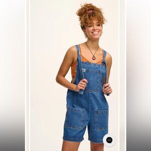 Lucy & Yak Denim Dungaree Shorts